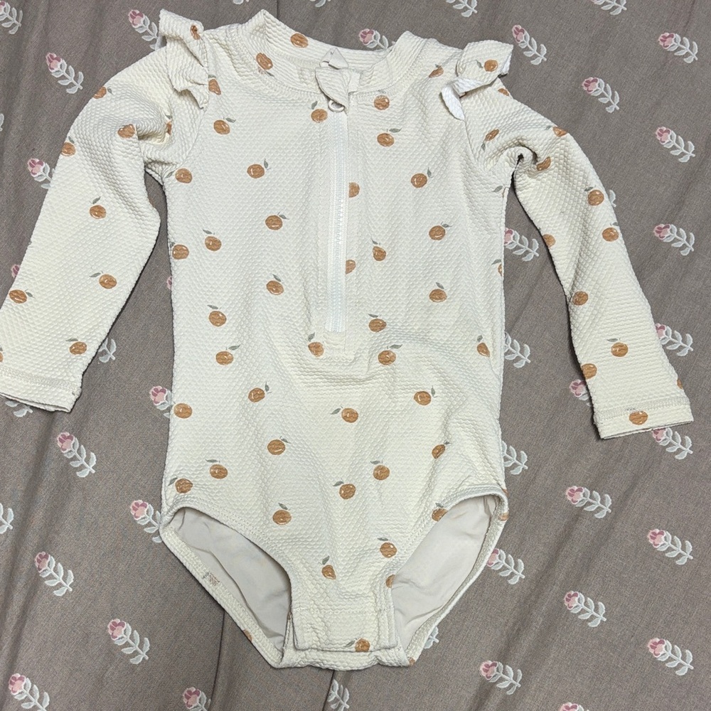 Quincy Mae Cream and Tan Polka Dot Bodysuit